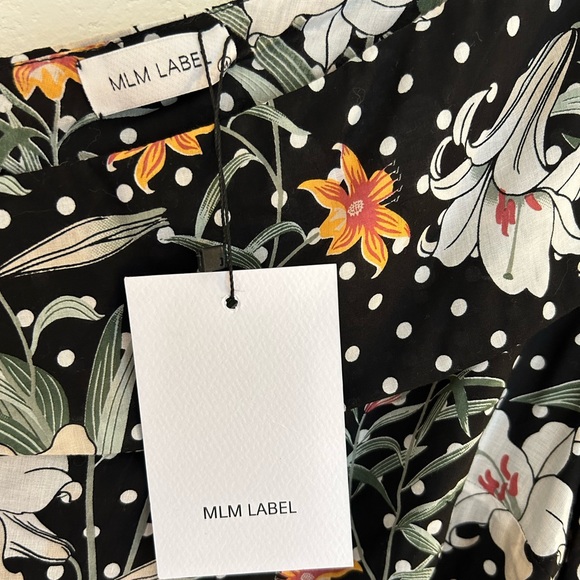 🌺 NWT MLM LABEL One Shoulder Dress Midi Sonata Black Floral Asteria Collection - Picture 9 of 9